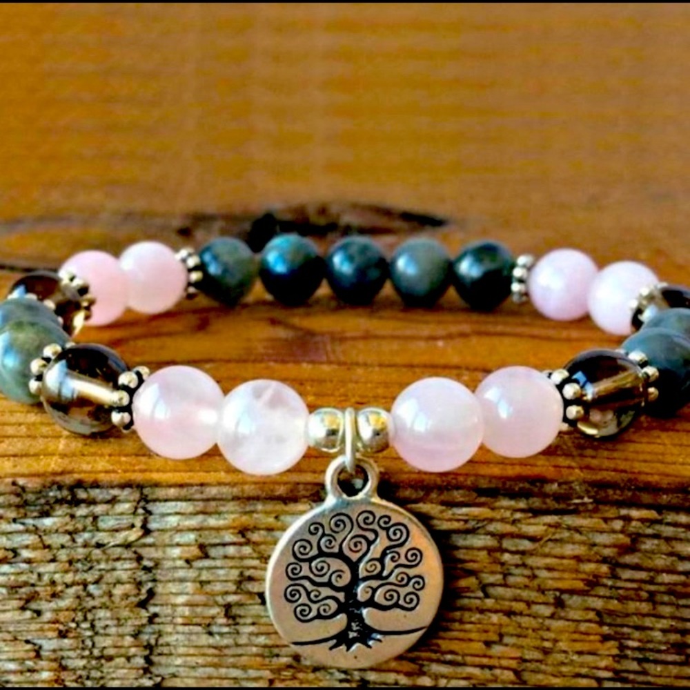 Tree of Life Healings Protection self love bracelet  Rose Quartz & Labra…